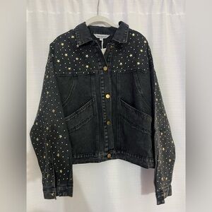 DAVI & DANI Written in the Stars black denim jacket L